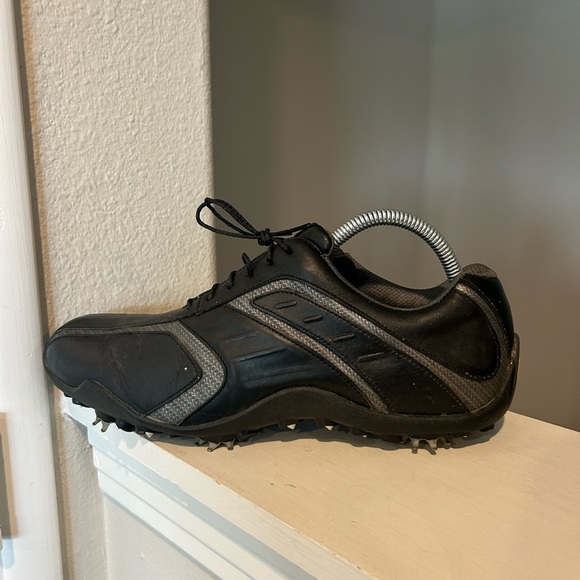 FootJoy Golf Shoes Mens 8 Superlites Black Lace Up Soft Spike Cleats - Picture 4 of 11